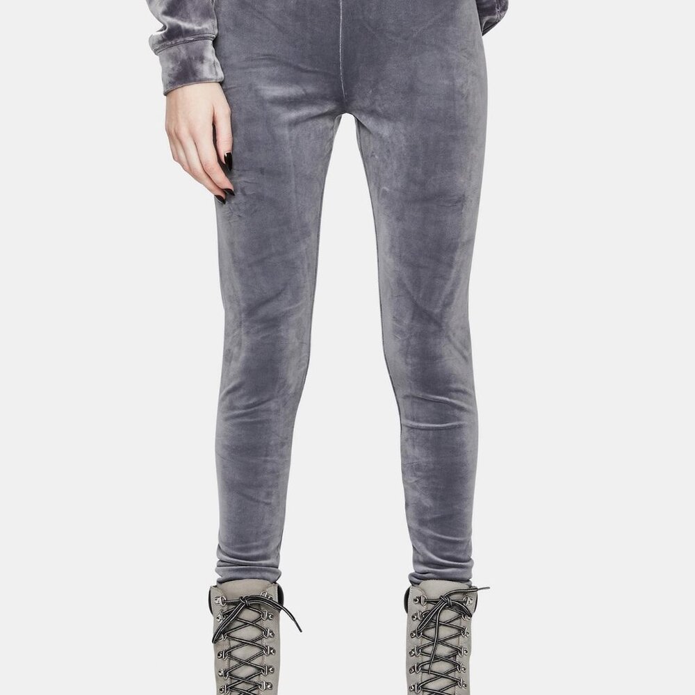 NWT Juicy Couture Grey Lounge Luxe Velour Leggings Sz. M
